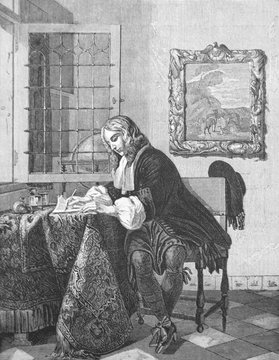 Personal correspondence by Metsu in the old book Des Peintres, by C. Blanc, 1863, Paris