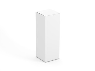 Tall White Box Mockup isolated on white
