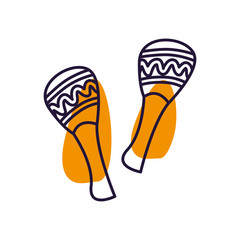 Isolated music maracas instrument line style icon vector design