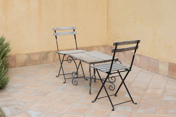 Sicilian rustic table and chairs