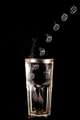 glass of cola with ice