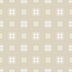 Vector seamless abstract geometric floral pattern. Beige and white background. Elegant abstract pastel ornament in oriental style. Subtle ornamental texture, repeat tiles. Decorative design element