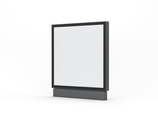 Empty square banner mockup pylon for advertising isolated on white