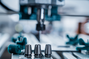 CNC milling machine cutting aluminium  part.