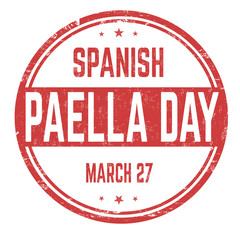 Spanish paella day sign or stamp