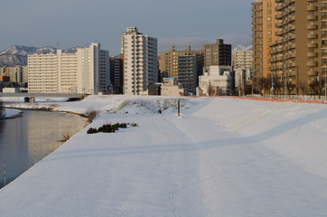 冬の豊平川