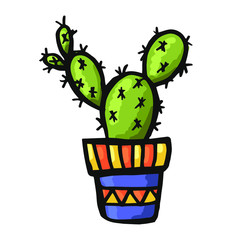  Print. Cute hand drawn cactus print with inspirational quote isolated on white. Mexican symbol