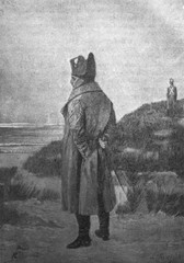 Napoleon on St. Helena's island. From painting made by L. Kratke in the old book The life of Napoleon, by W. Sloon, 1896, S.-Petersburg