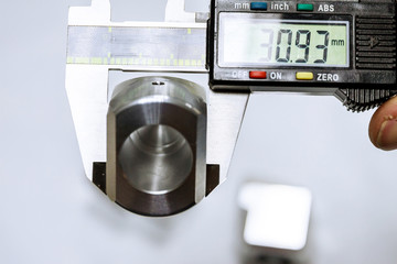 Calipers. Modern digital measuring device. Measurement accuracy.