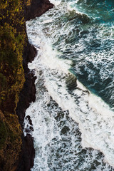 Ocean crashing against the cliffs