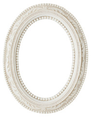 vintage classical oval white beautiful frame isolated on white