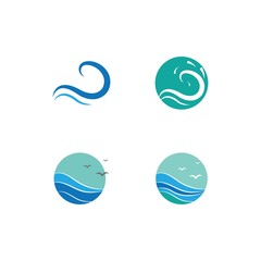 Water Wave symbol and icon Logo Template vector