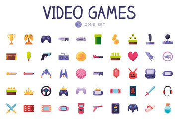 Isolated 50 videogame line style icon set vector design