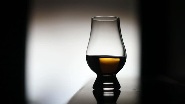 HD footage of a Glencairn whisky glass.
