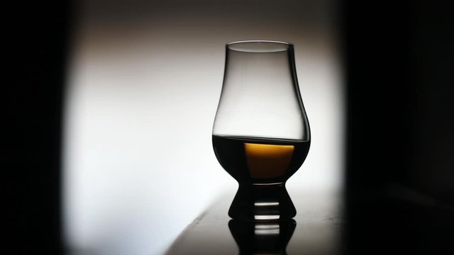 HD footage of a Glencairn whisky glass.