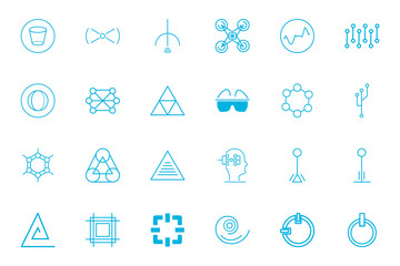 Fototapeta premium Isolated futuristic line style icon set vector design