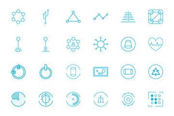 Isolated futuristic line style icon set vector design