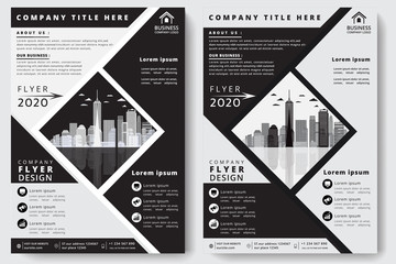 Business Flyer For Construction Company Black And White