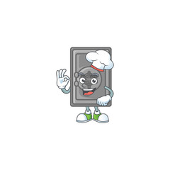 Security box closed cartoon character in a chef dress and white hat