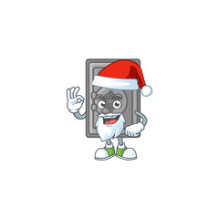 A lovely Santa security box closed mascot picture style with ok finger