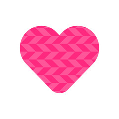 Fototapeta na wymiar Pink zigzag chevron in heart symbol vector isolated on white background.