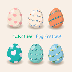 Nature egg easter. View landscape in egg easter.