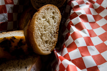 Bread in Basket on table