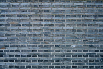 Gray brick wall texture background of Chinese garden architecture