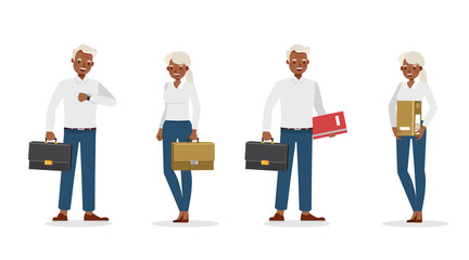 business people working in office character vector design. no50