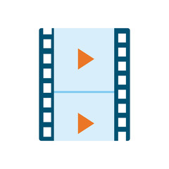 Isolated movie strip flat style icon vector design