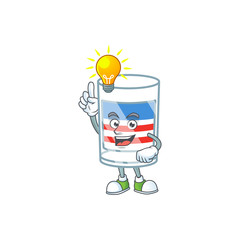 Smart USA stripes glass cartoon character has an idea