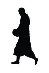 Buddhist monk silhouette vector