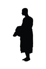 Buddhist monk silhouette vector