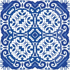 Portuguese ornamental azulejo ceramic.