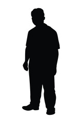 Standing man silhouette vector 