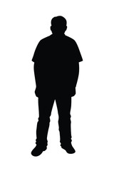 Standing man silhouette vector 