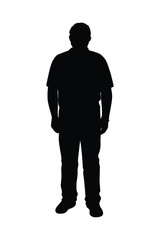 Standing man silhouette vector 