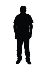 Standing man silhouette vector 
