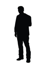 Standing man silhouette vector 