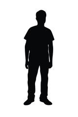 Standing man silhouette vector 
