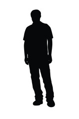 Standing man silhouette vector 