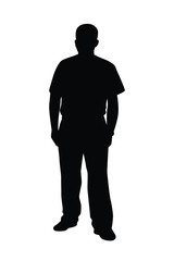 Standing man silhouette vector 