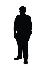 Standing man silhouette vector 