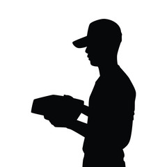 Delivery man silhouette vector 