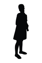 Standing woman silhouette vector