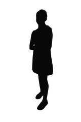 Standing woman silhouette vector