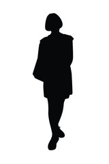 Standing woman silhouette vector