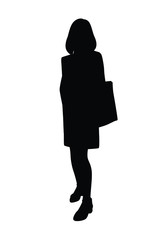 Standing woman silhouette vector