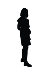 Standing woman silhouette vector