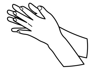 手洗いのイラスト　白黒